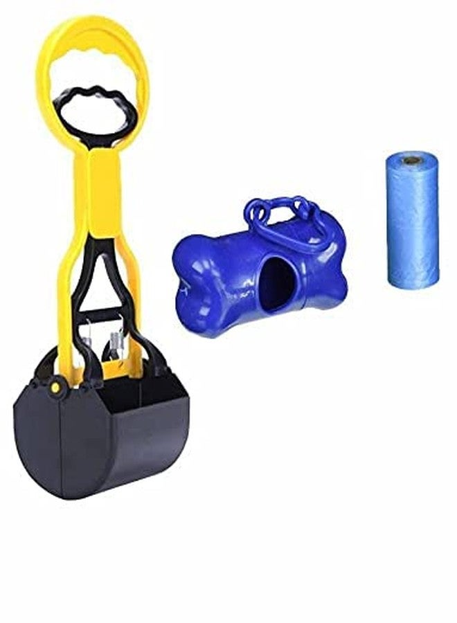 Pups&Pets مجرفة فضلات الكلاب من Pups&Pets، أداة تنظيف فضلات الحيوانات الأليفة، كبيرة الحجم (11 بوصة) مع موزع على شكل عظمة ومجموعة من أكياس جمع فضلات الكلاب والحيوانات الأليفة (موزع واحد وبكرتان، كل بكرة تحتوي على 15 كيسًا). - Image 1